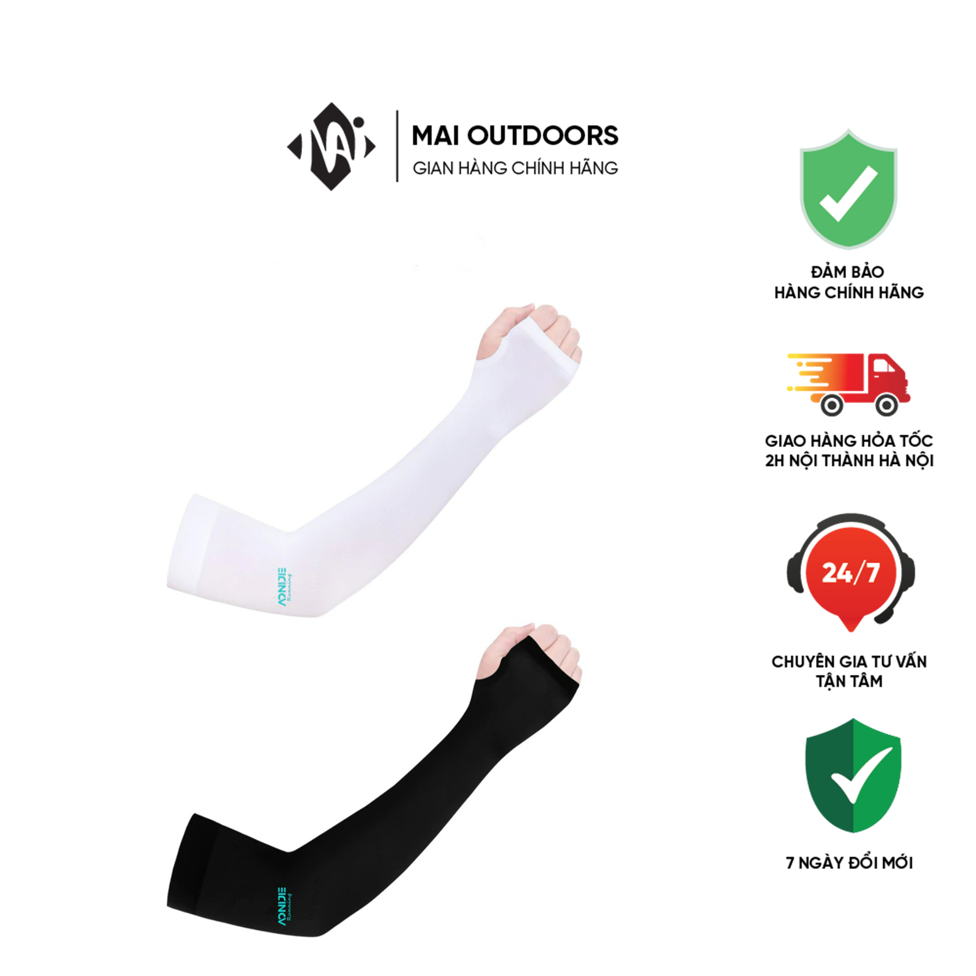 Găng tay thể thao chống nắng xỏ ngón, nhanh khô Aonijie E4120