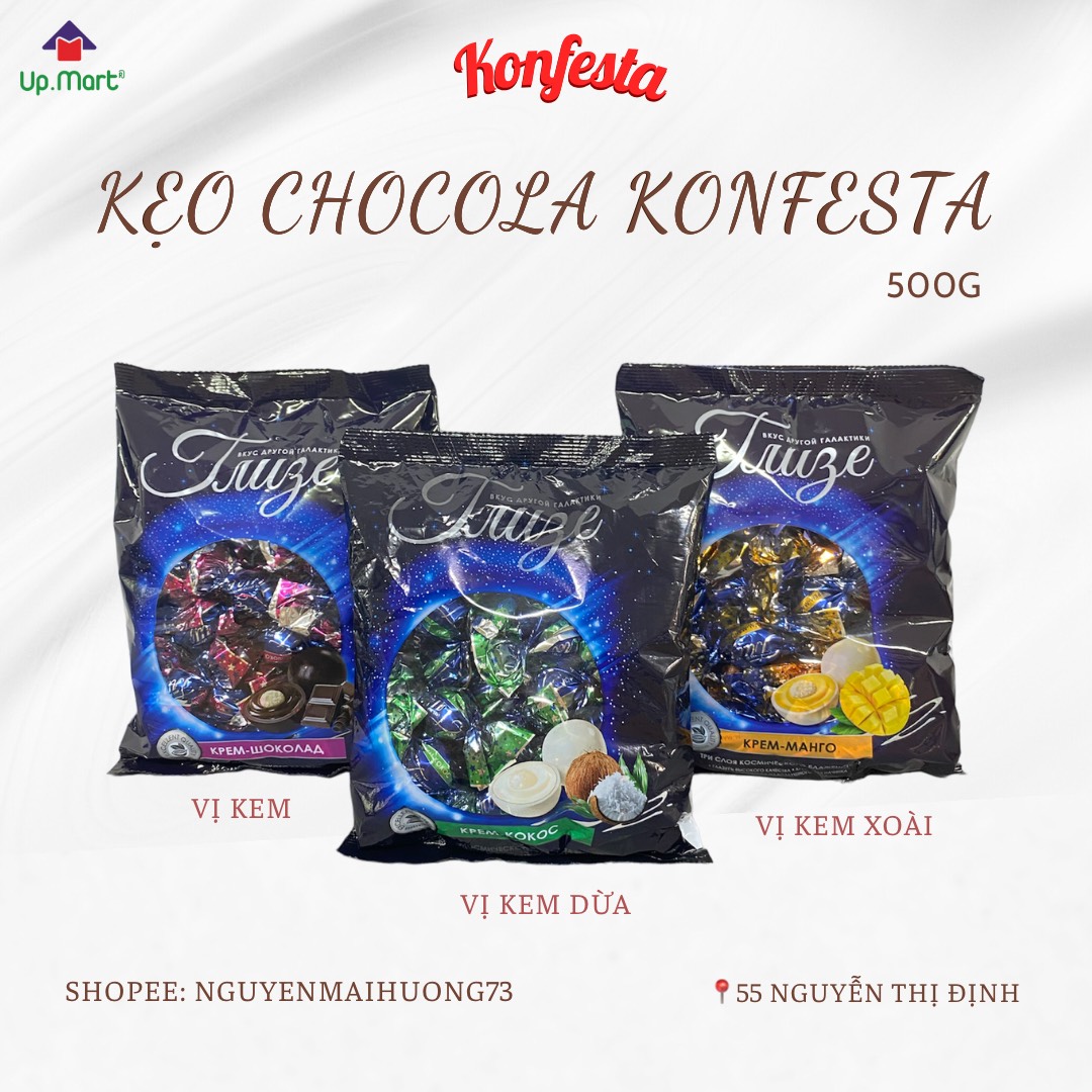 Kẹo Chocola Konfesta Nga Các Vị Túi 500g