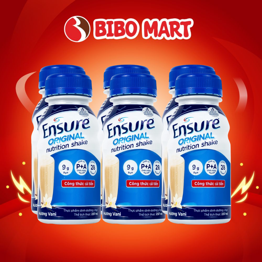 Combo of 4 Packs of 6 Bottles of Ensure Original Abbott Vanilla Flavored Milk and Liquid for Adults - Bibo Mart