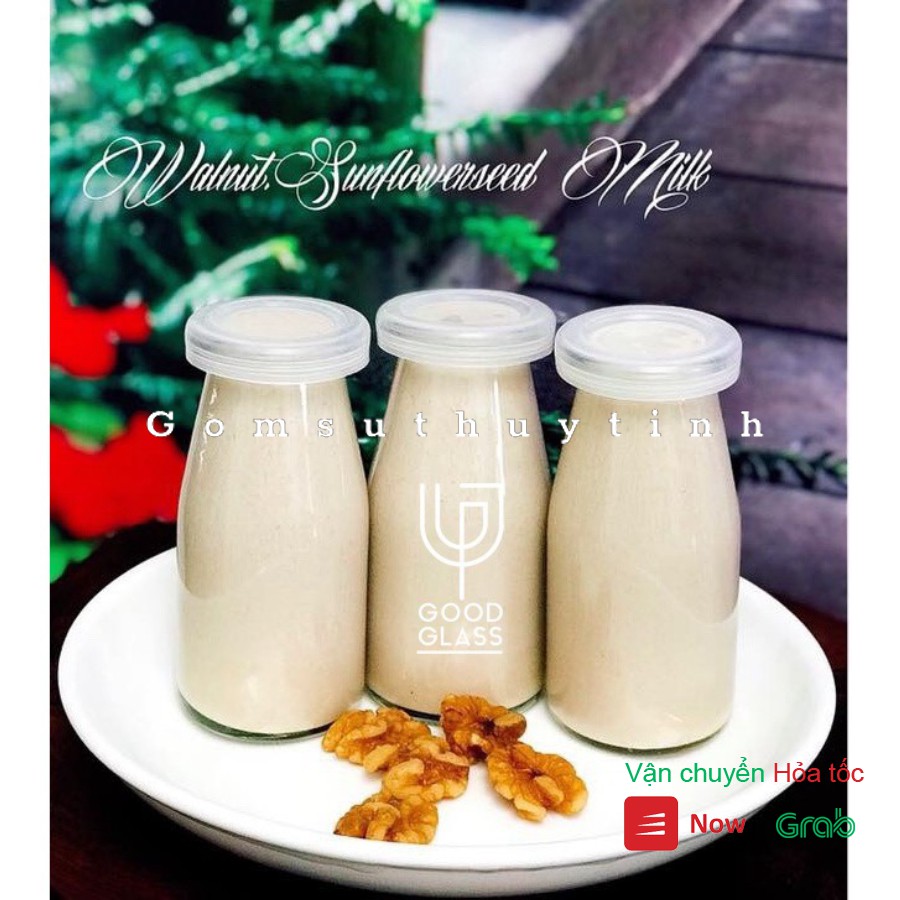 Hũ thủy tinh/ Lọ thủy tinh pudding cao 200ml nắp nhựa chụp