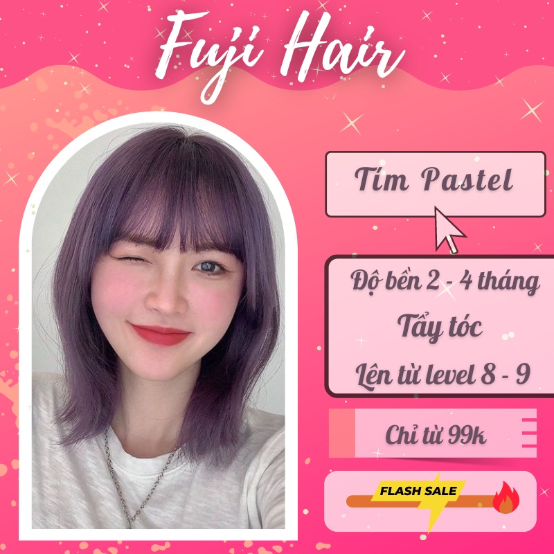 Thuốc nhuộm tóc màu tím pastel kèm tẩy cao cấp nhuộm tại nhà | fuji.haircolor