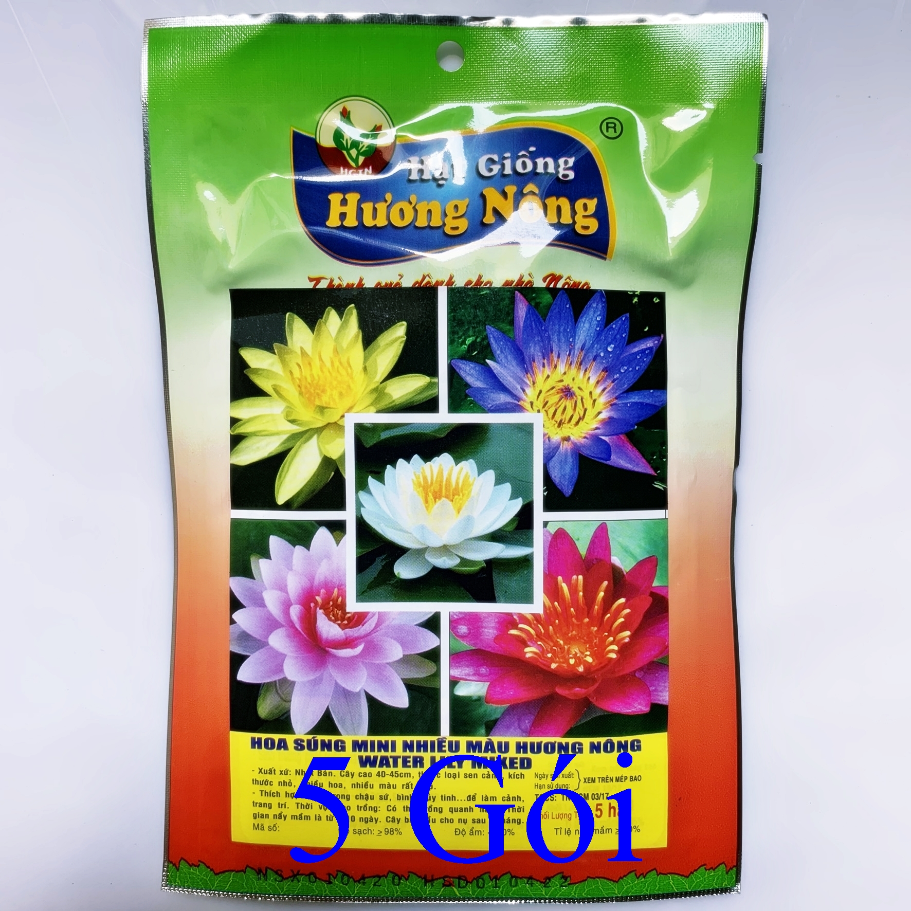 Gói 5 hạt giống hoa Súng mini nhiều màu- dễ trồng
