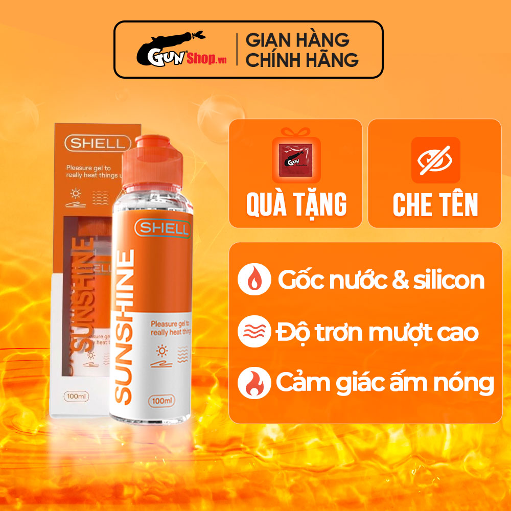 Gel bôi trơn ấm nóng shell sunshine - chai 100ml | gunshop việt nam