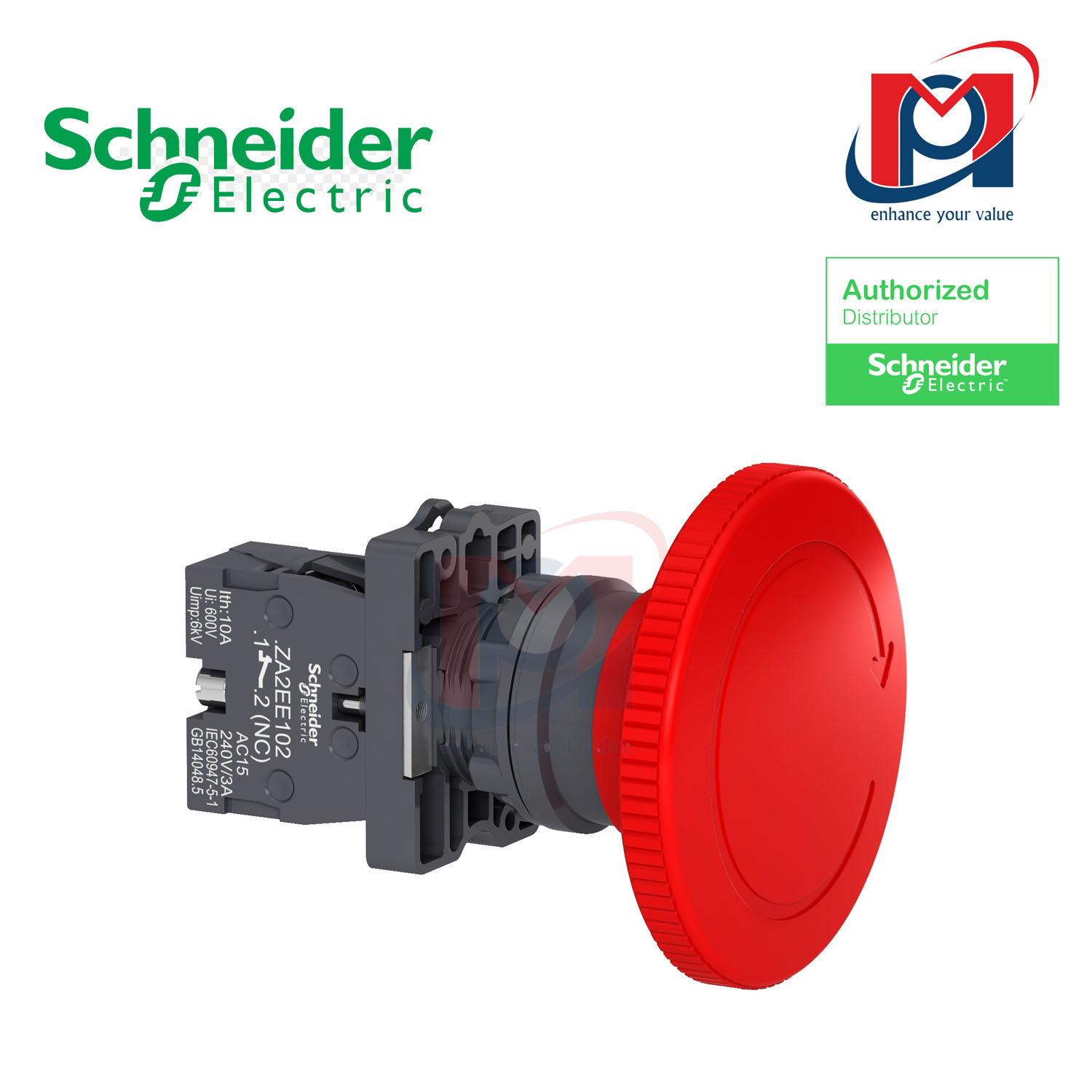 Nút dừng khẩn cấp phi 22 schneider xa2es642