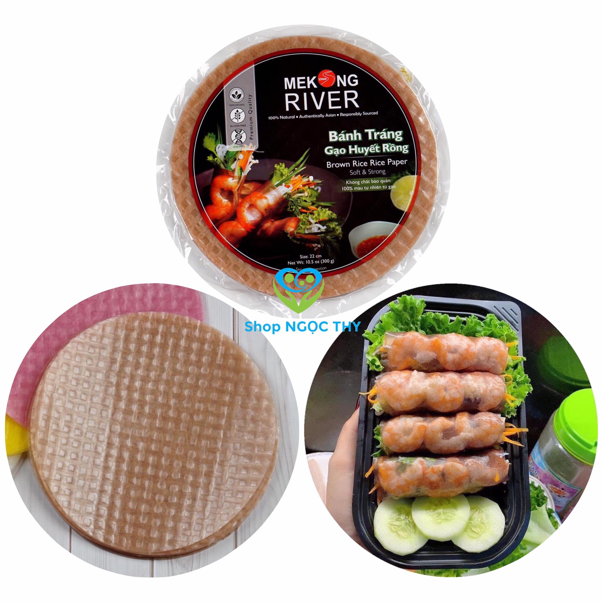 Bánh tráng gạo lứt huyết rồng Mekong River 300gr