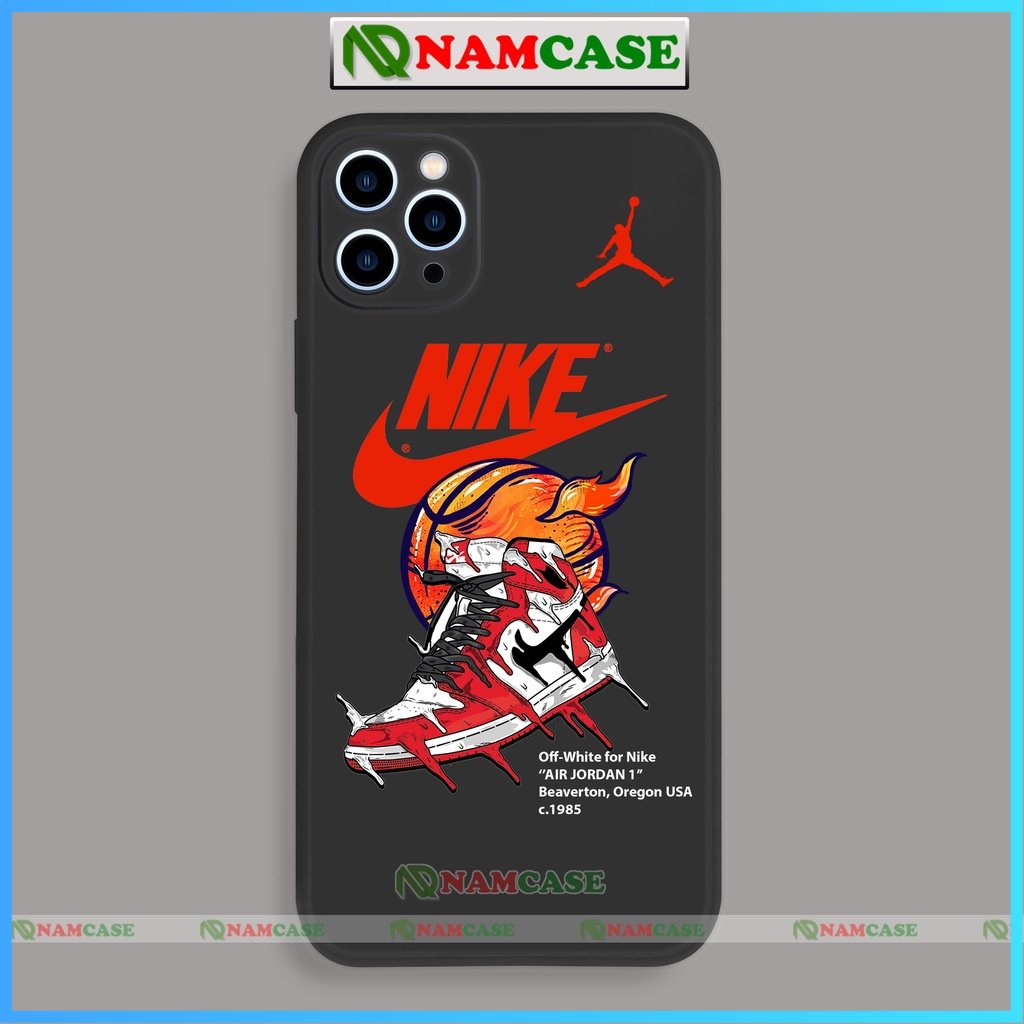 Ốp lưng iPhone Nike cạnh viền vuông silicon dẻo cho iphone 6/6s/7/8/X/XS/XR/11/12/13 Pro Plus Max cute đẹp dễ thương