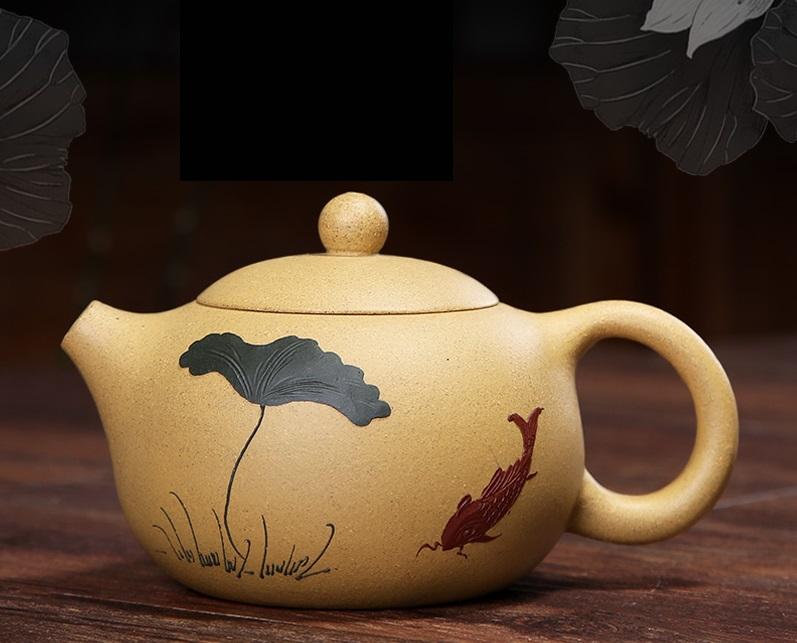 Ấm Tử Sa Tây Thi Sen Cá