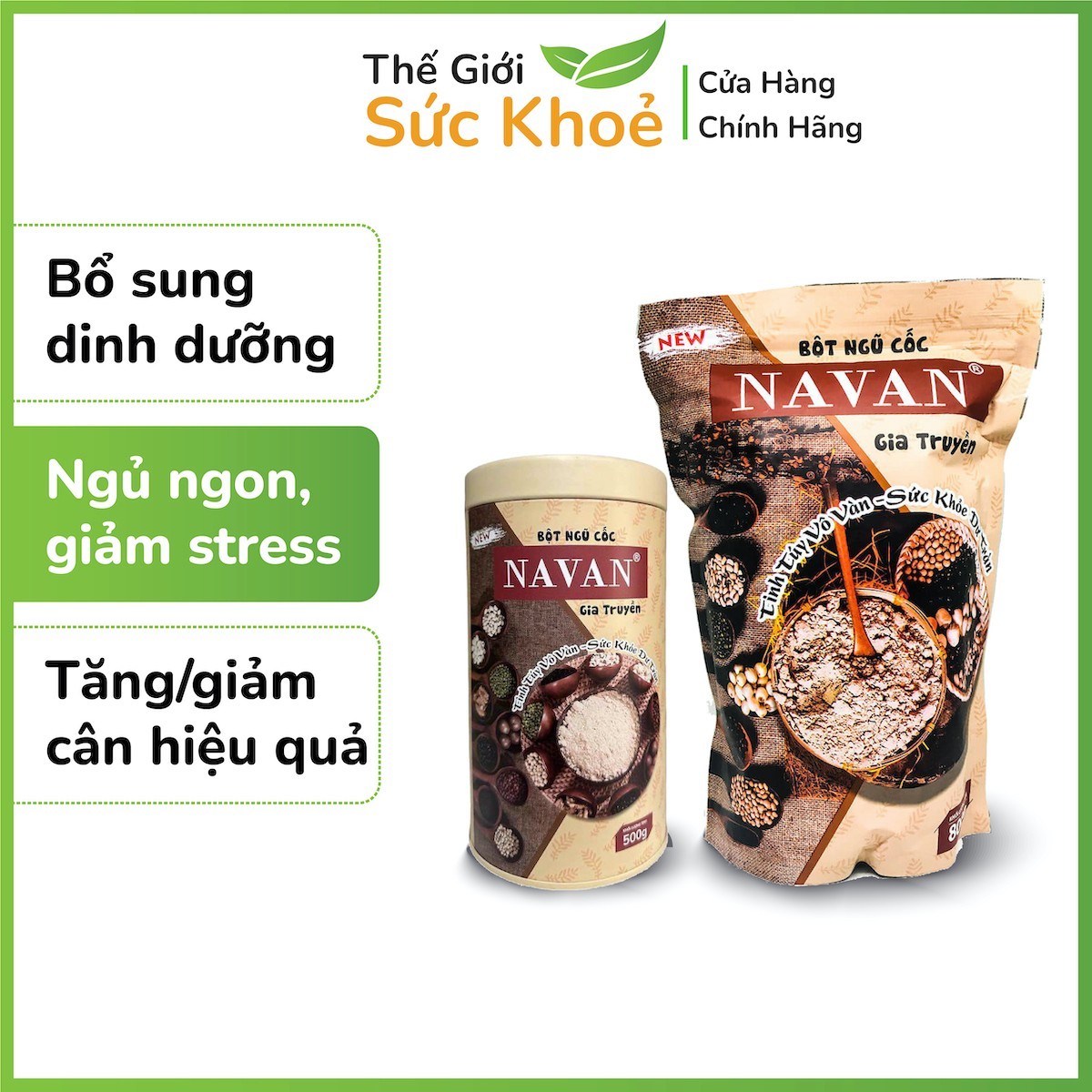 Bột ngũ cốc Navan chính hãng 500g, bột ngũ cốc lợi sữa, cải thiện cân nặng, giúp ăn ngon, cải thiện hệ tiêu hoá