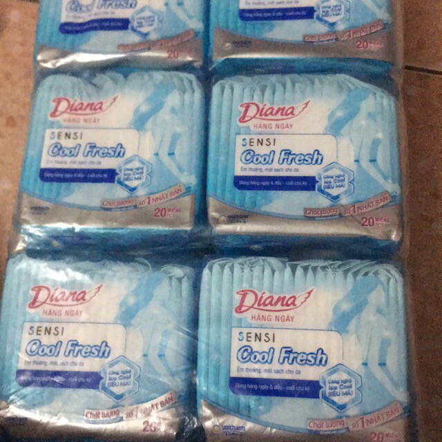Combo 6 gói bvs hàng ngày diana sensi cool fresh