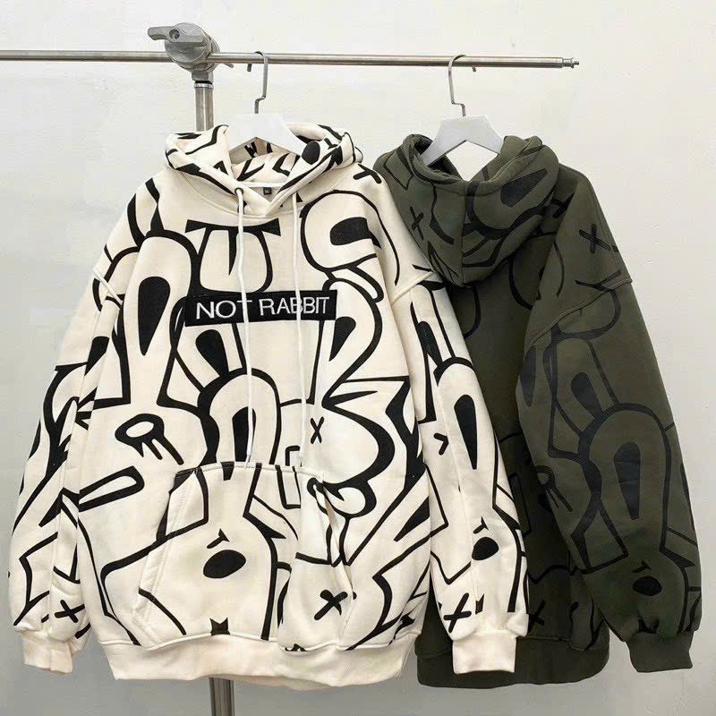 Áo Hoodie Nam Nữ Phối Vằn Chạy Sọc Toàn Thân Vải Nỉ Dầy Dặn .TP