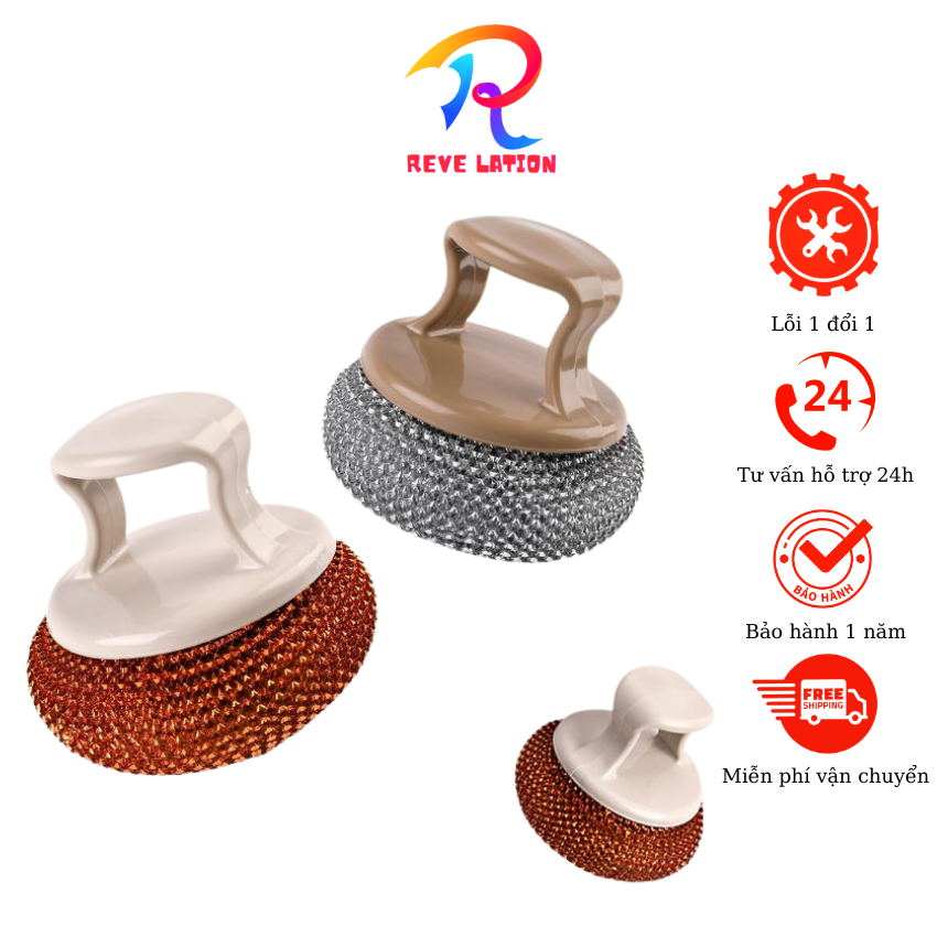 Set 3 chiếc cọ xoong nồi cao cấp có quai cầm an toàn siêu sạch siêu nhẹ chống xước xong nồi nền nhà tắm