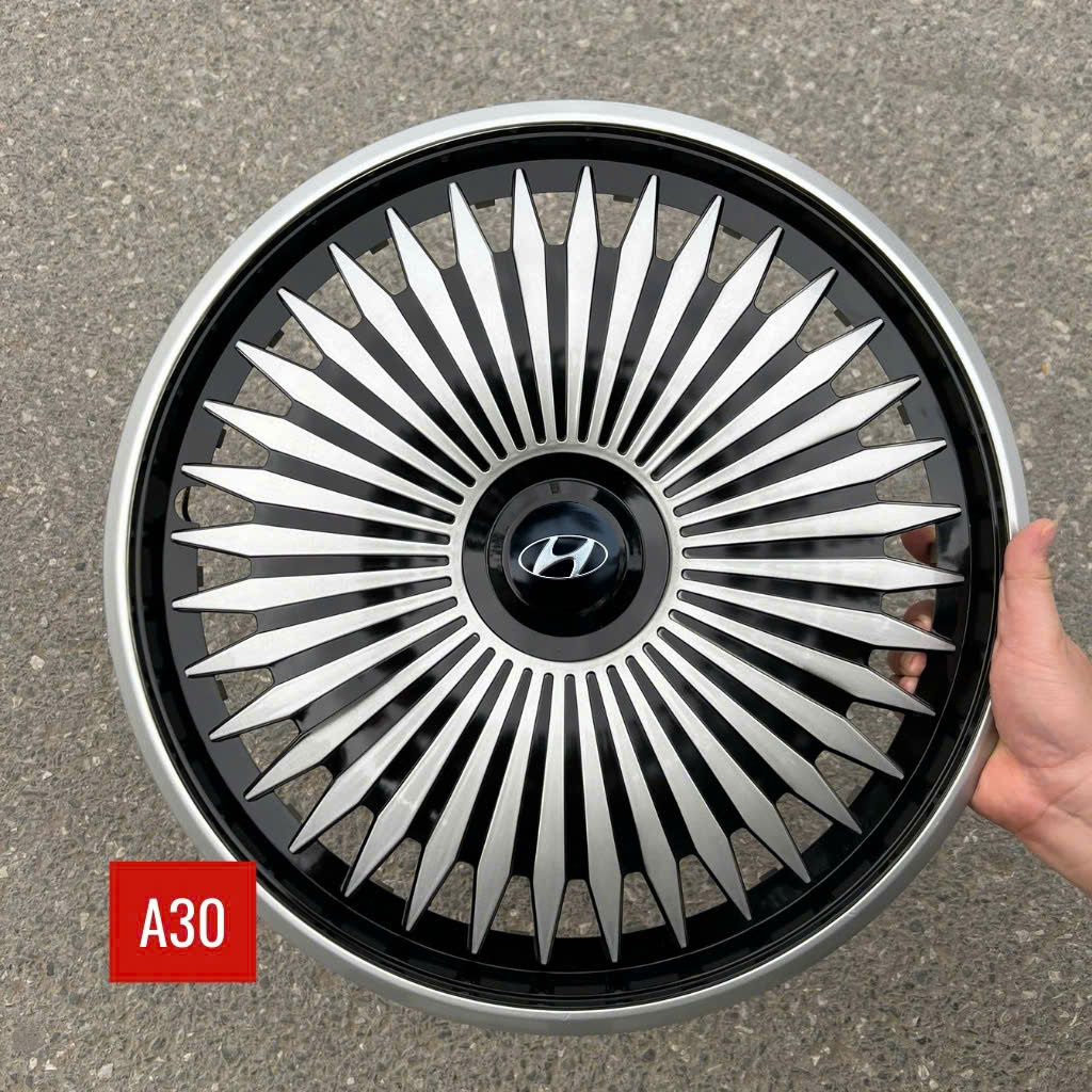 Ốp lazang huyndai - ốp lazang R13, R14, R15 hyundai - ốp chụp mâm ô tô vành sắt kèm logo huyndai , ốp 13inch, 14inch, 15inch Giá 550,000 Đồng*Miễn phí vận chuyển