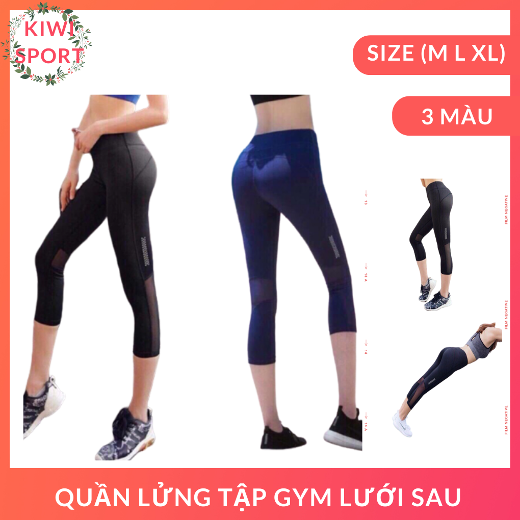 Quần lửng tập gym nữ lưới sau tôn dáng thiết kế trẻ trung sành điệu, quần áo tập yoga giá rẻ tphcm-0CR015