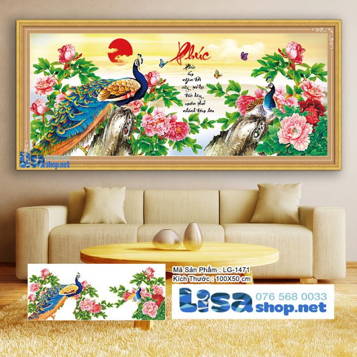 Tranh đính đá PHÚC 110X50CM CHƯA ĐÍNH lg1471