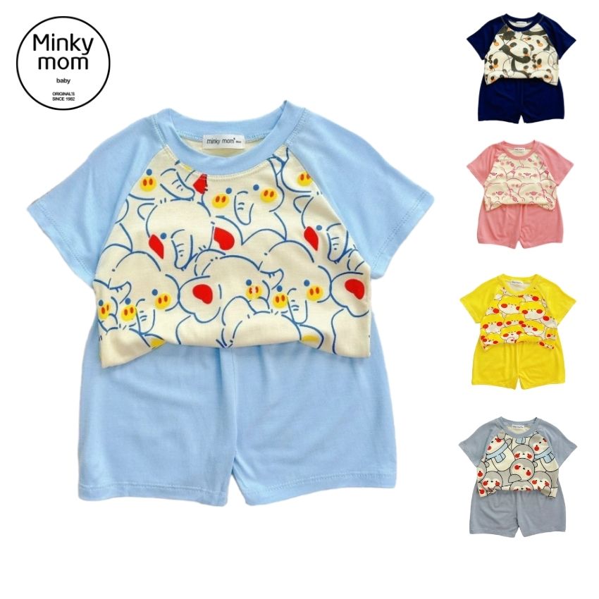 Bộ cộc tay thun lạnh Minky Mom cho bé trai, bé gái 7 -28 kg TN-IN183