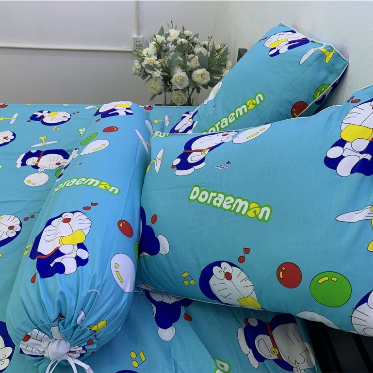 Drap giường ga giường cotton thắng lợi mẫu mới mát mềm mịn đẹp vượt thời gian - mẫu doraemon