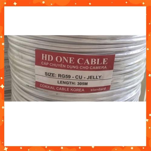{Giá Hủy Diệt} Dây cáp đồng trục liền nguồn HD One RG59-CCS-JELLY dùng cho camera (bán lẻ theo m) . .