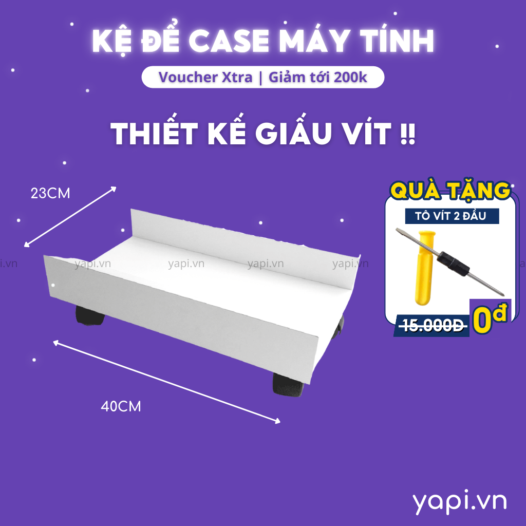 Kệ gỗ để case máy tính cỡ có bánh xe dễ dàng di chuyển GHC-151 Yapi