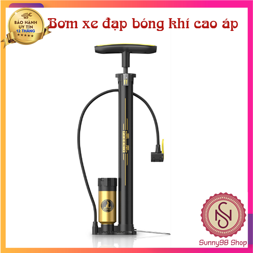 Bơm xe đạp xe máy oto cầm tay có đồng hồ đo áp xuất bơm bóng khí