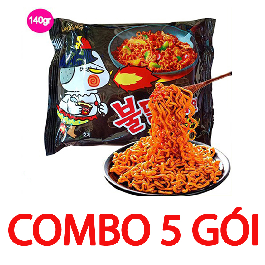Mì Cay Hàn Quốc Samyang Vị Truyền Thống 5 Gói, Bán Chạy, Mỳ Cay HQ