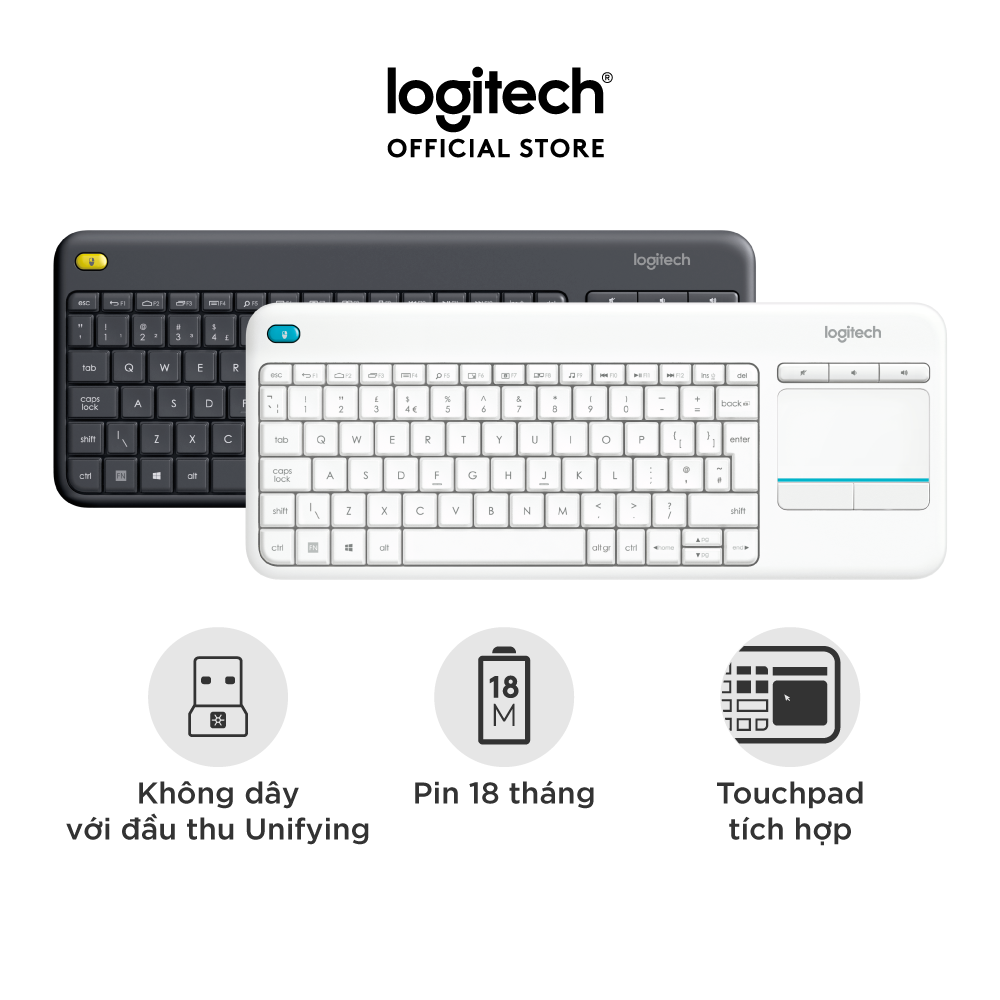 Bàn Phím Không Dây LOGITECH K400 Plus - Hãng phân phối chính thức