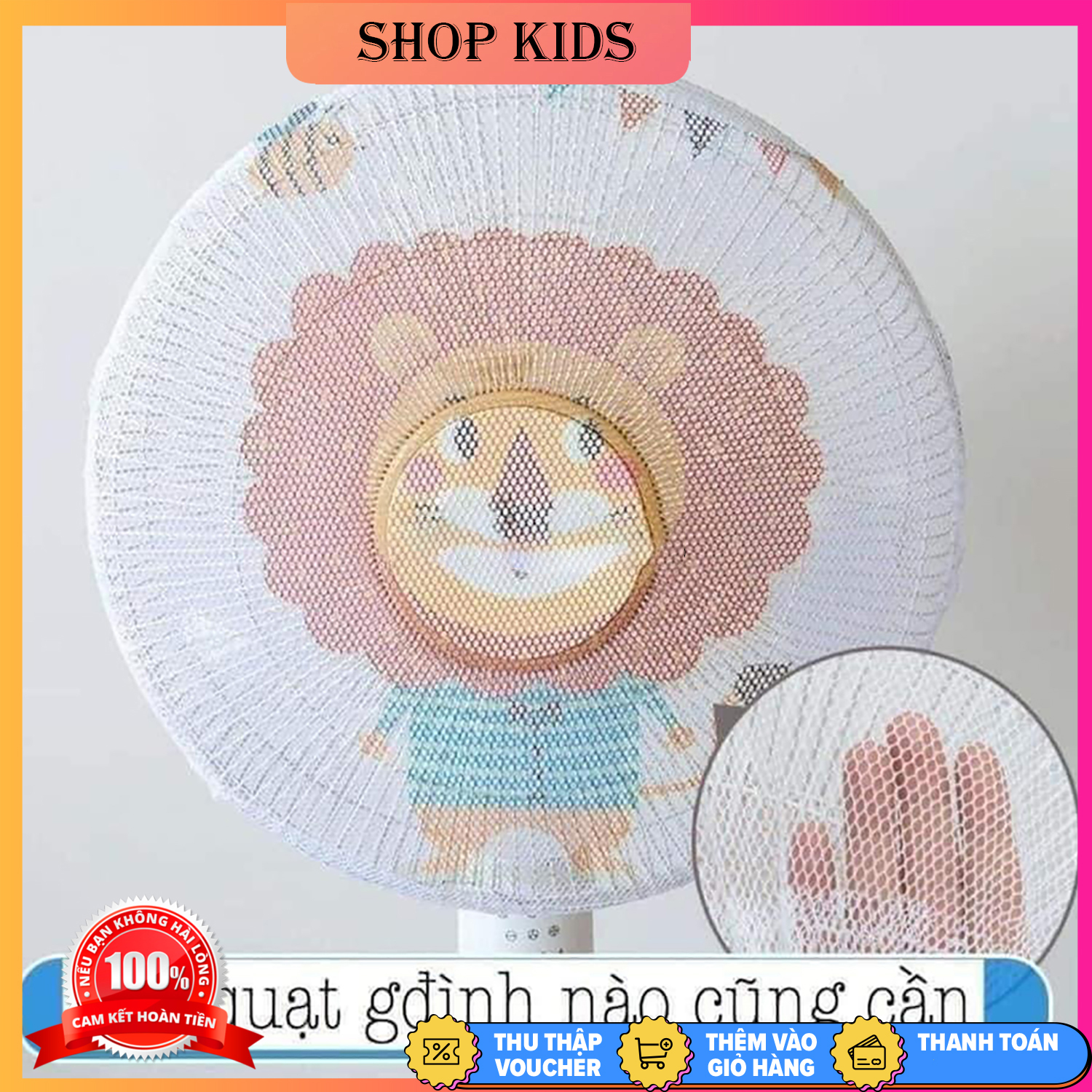 Combo 3 Cái lưới bọc lồng quạt chống bụi an toàn cho bé