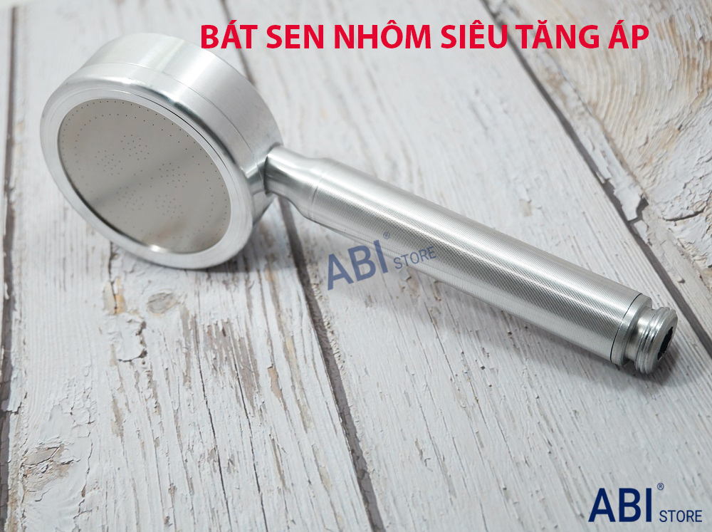 Bát sen tăng áp lực nước chất liệu nhôm, tay sen vòi tăng áp