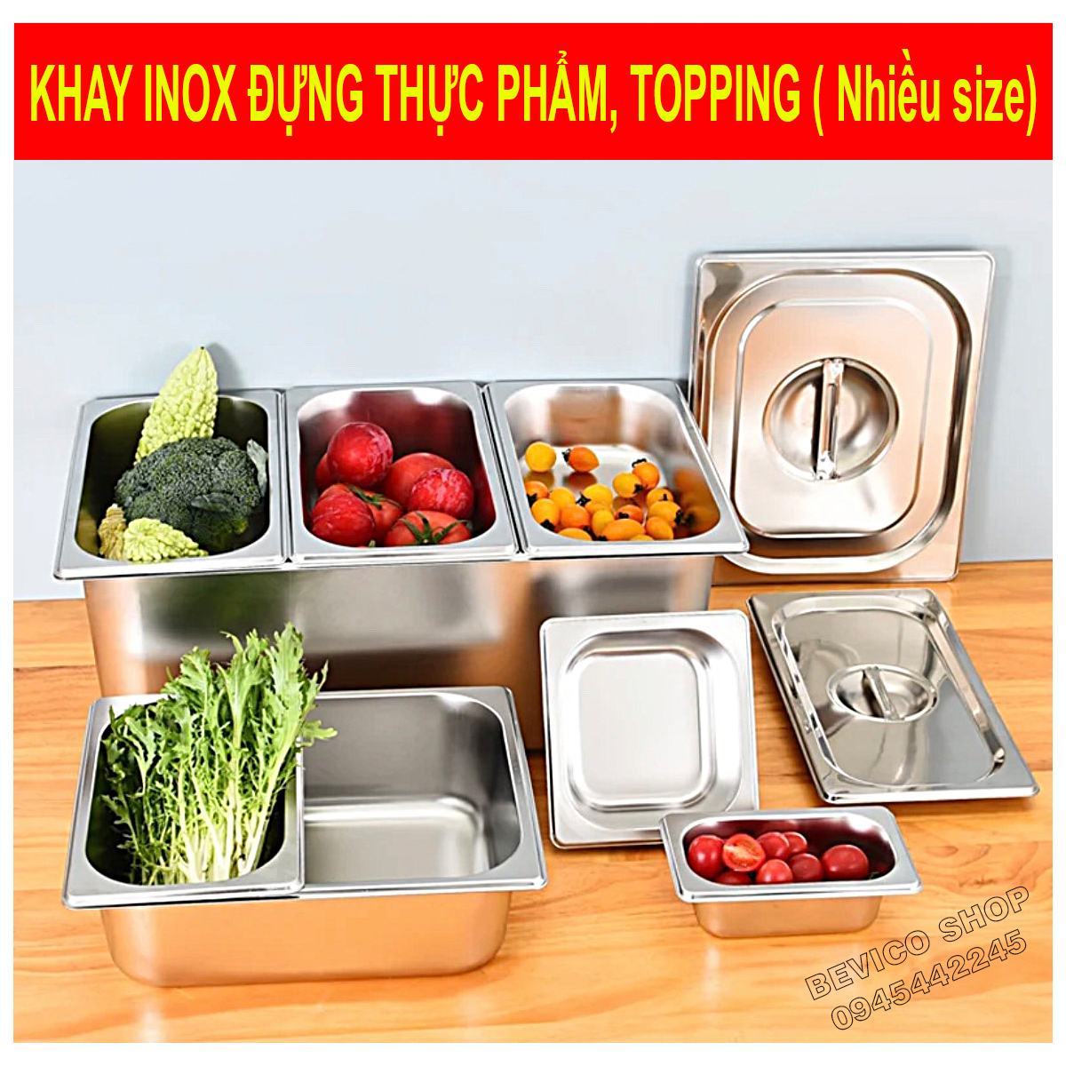 Khay inox đựng thạch topping, đựng thực phẩm