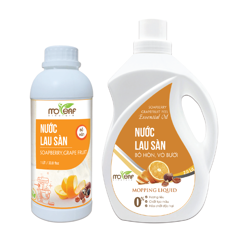 Nước lau sàn hữu cơ moleaf đuổi muỗi tinh dầu oải hương - vỏ bưởi 2000l