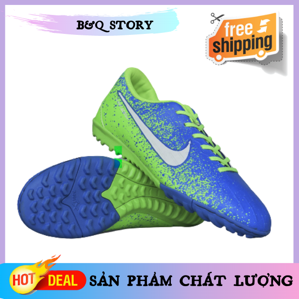 [Tặng hộp/vớ] Giày bóng đá sân cỏ nhân tạo cao cấp/ Giày đá bóng Mercurial Cham 2021 màu xanh