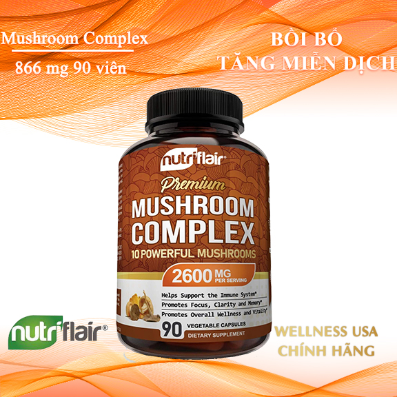 Nutriflair Mushroom Complex tăng miễn dịch bồi bổ cơ thể 90 viên 03 2026