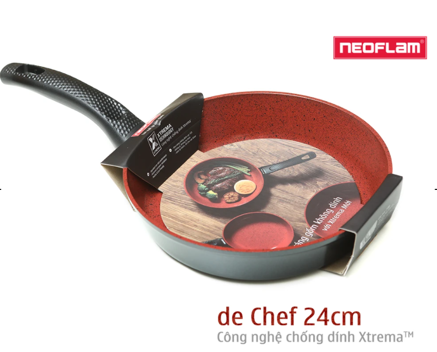 Chảo chiên chống dính bếp từ Neoflam deChef - Hàn Quốc, 24cm. Sản phẩm sử dụng lớp chống dính Extrema thế hệ mới.