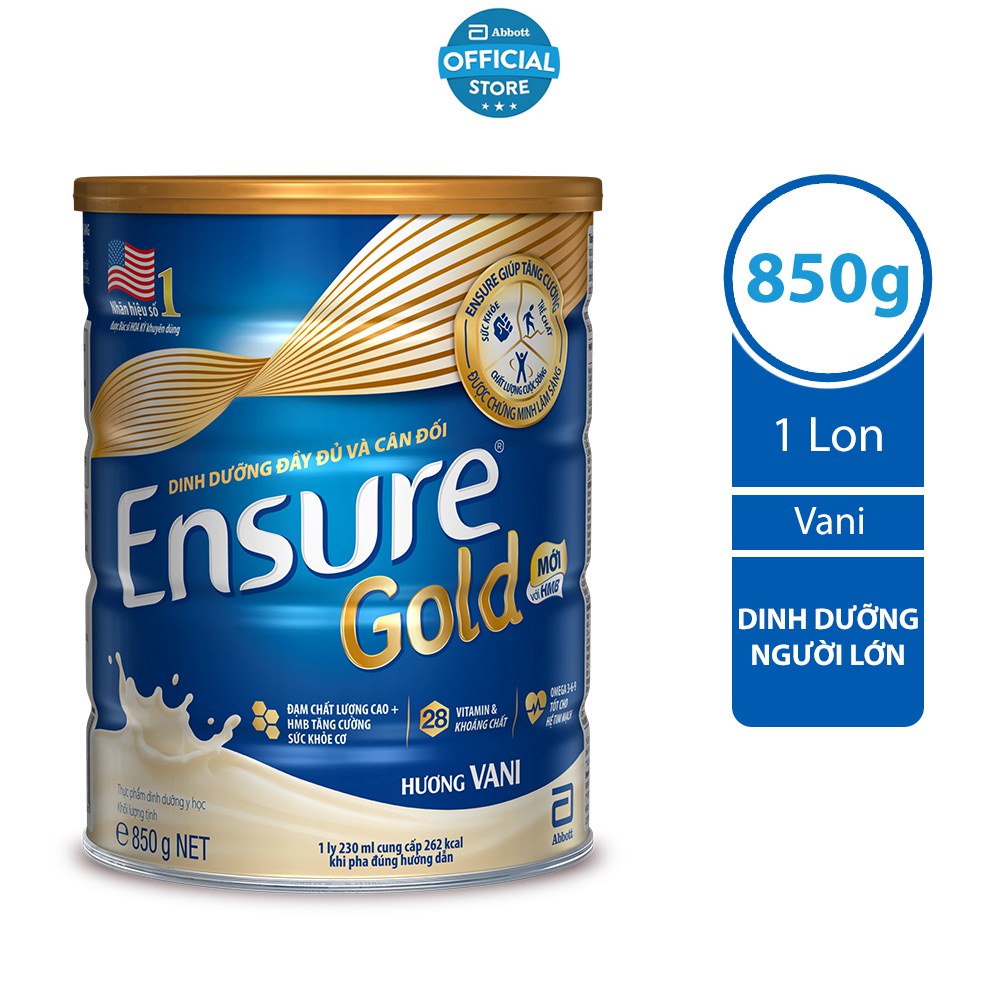 Sữa bột Ensure Gold Abbott hương vani (HMB) 400G/850G