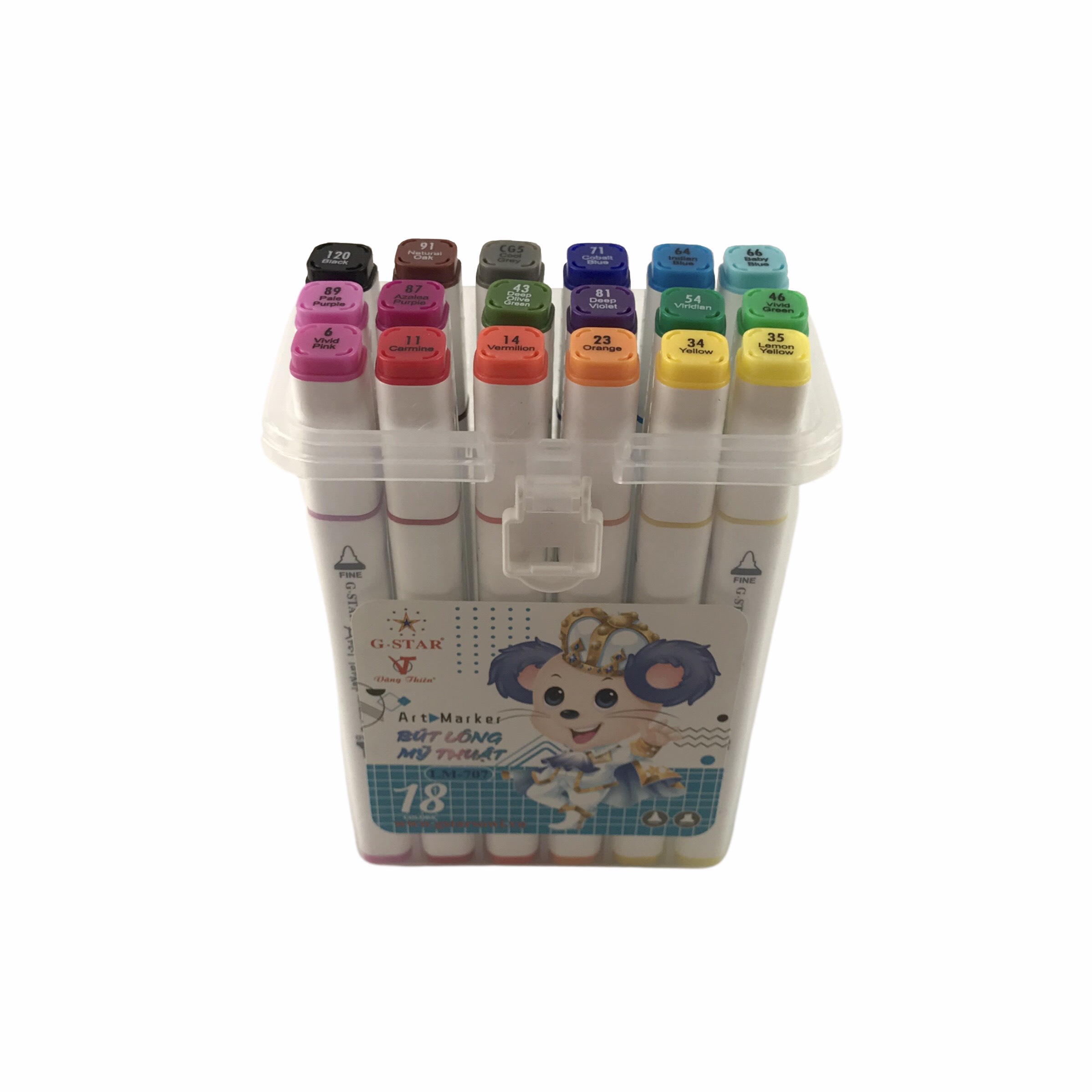Bút lông màu 2 đầu 18 màu gstar lm-707 18 màu