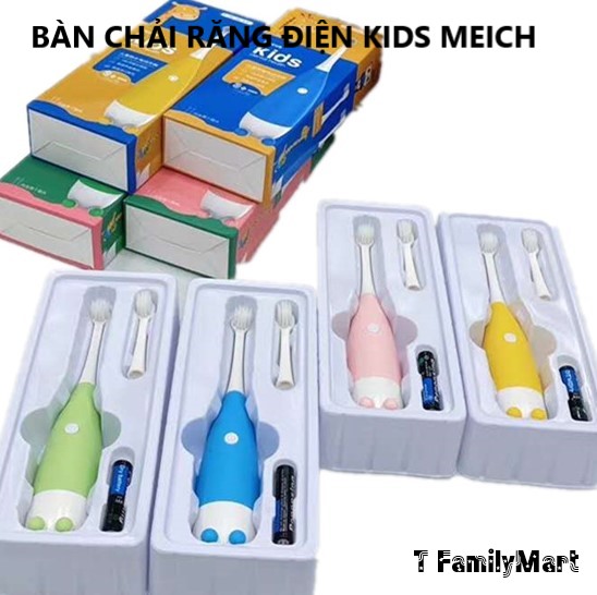 Bàn chải răng điện trẻ em Meich chạy pin 2 đầu chải  - T FamilyMart