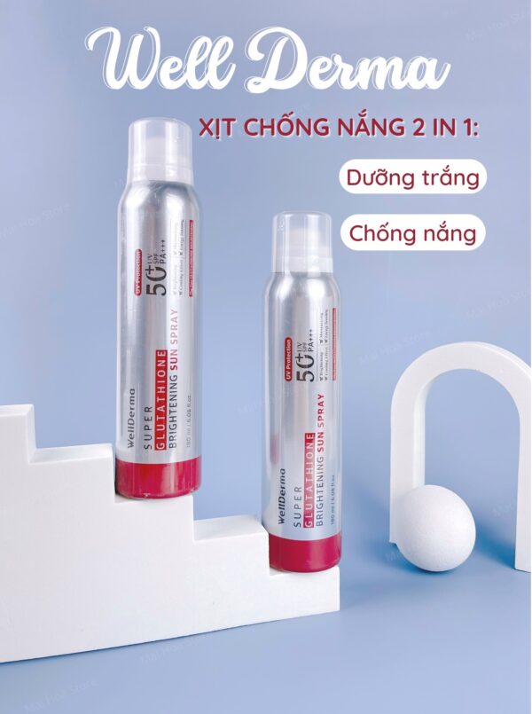 Xịt chống nắng Wellderma Super Glutathione