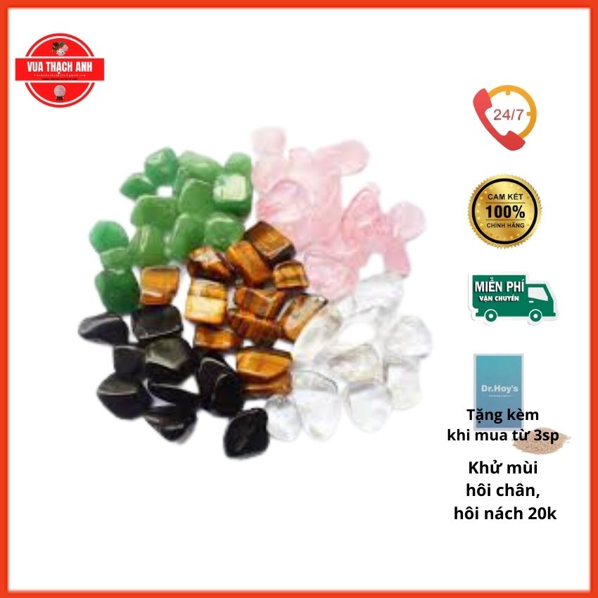 [XẢ KHO 3 NGÀY + QUÀ 20K] Đá thạch anh vụn ngũ sắc nhiên phong thủy - VUA ĐÁ THẠCH ANH - {HÀNG TỰ NHIÊN} giá gốc, rải nền nhà, trang trí phong thủy, chơi hồ cá, chậu kiểng,.. 1kg