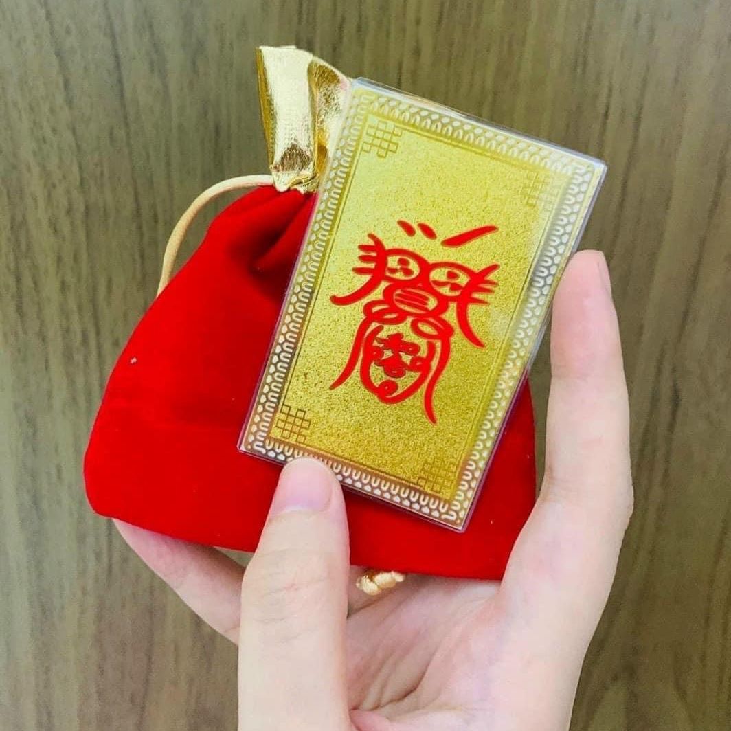 Kim bài tình duyên - kim loại cứng mạ vàng nhét ví