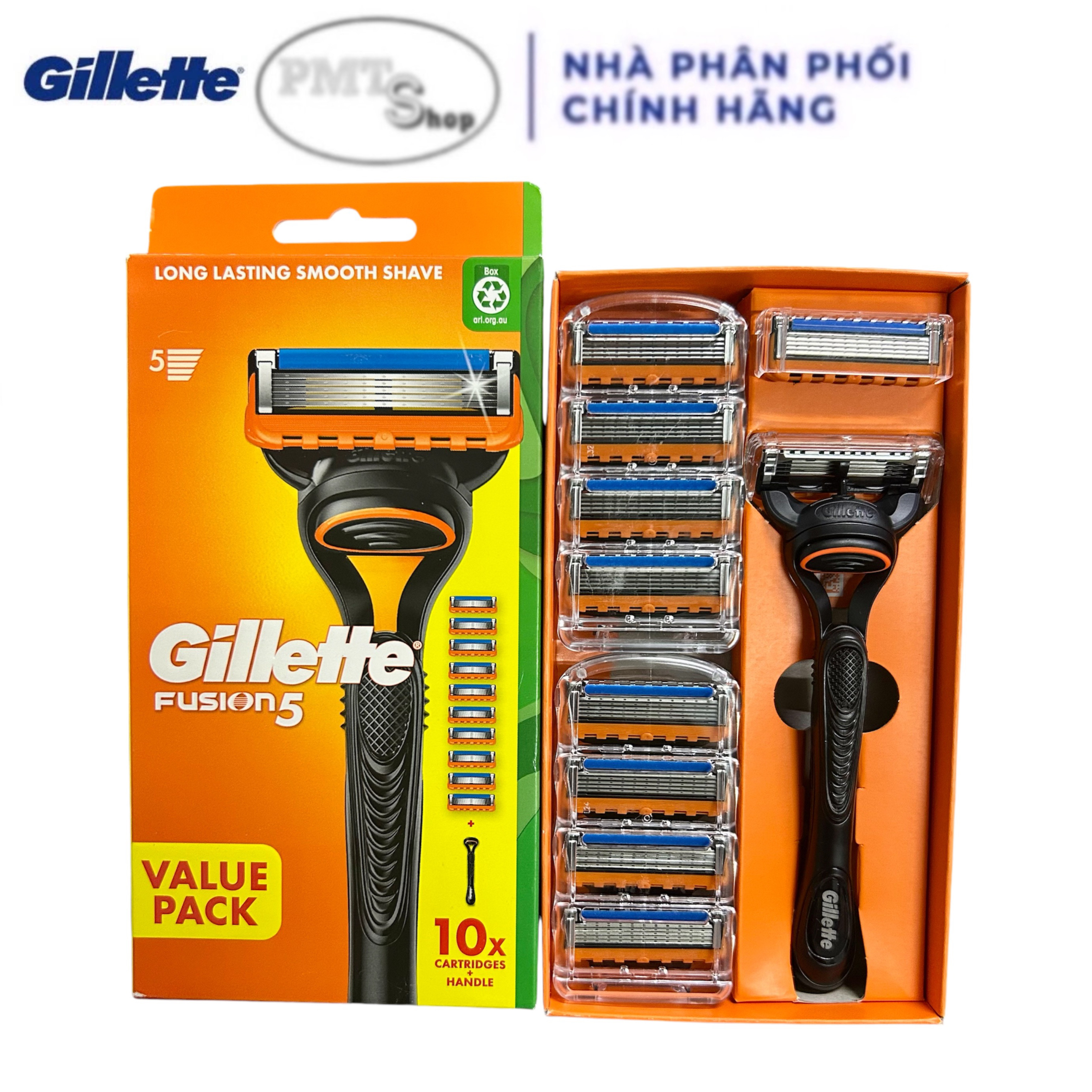 Dao cạo râu 5 lưỡi Gillette Fusion Power có thể thay lưỡi Fusion5 Razor