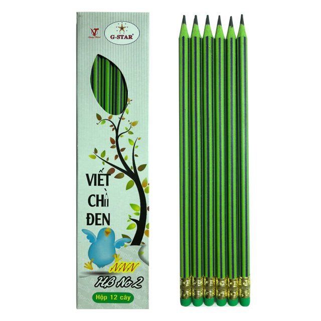 Hộp 12 cây bút chì đen gs-nnn ngòi hb chính hãng