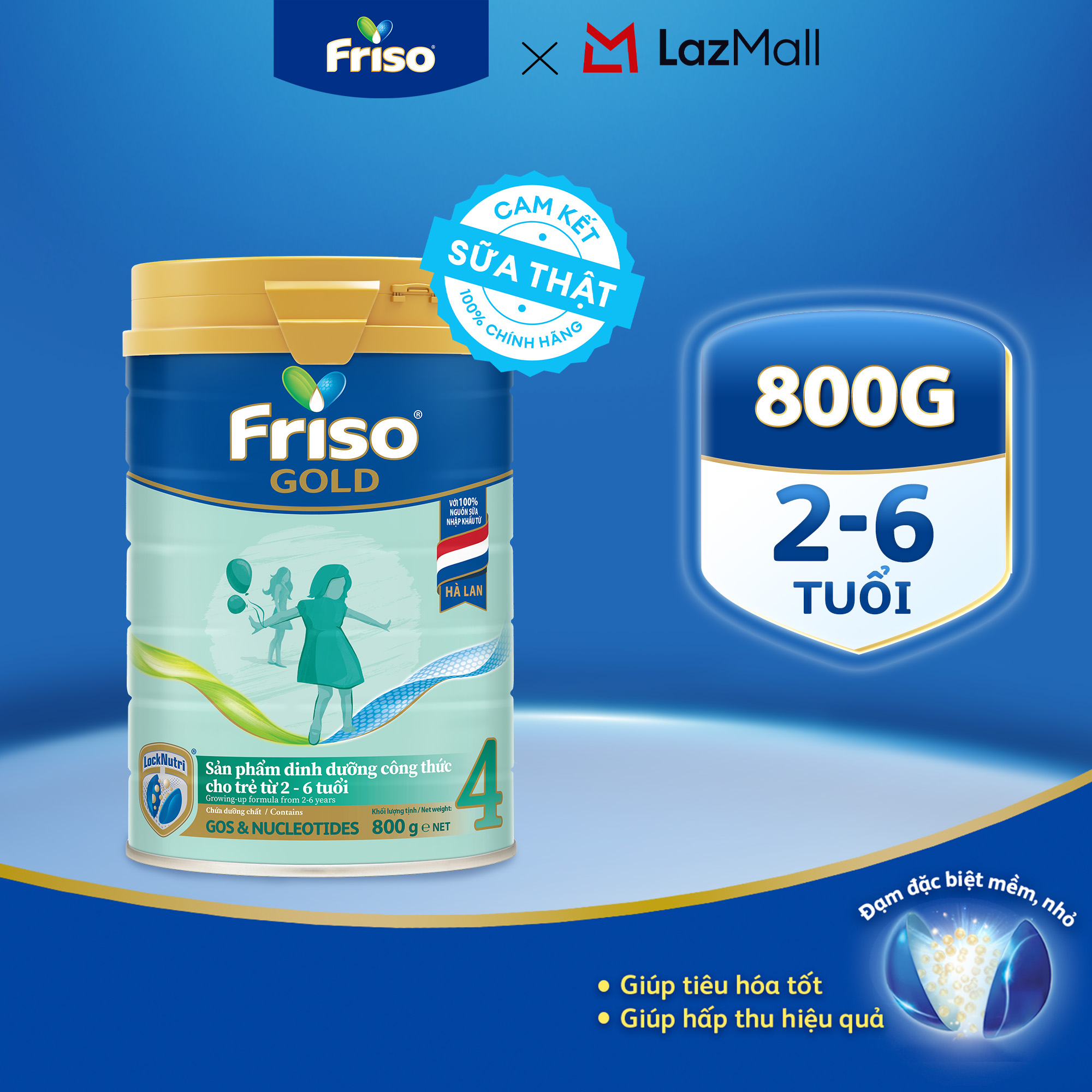 Sữa Bột Friso Gold 4 850G/800G cho bé 2-6 tuổi
