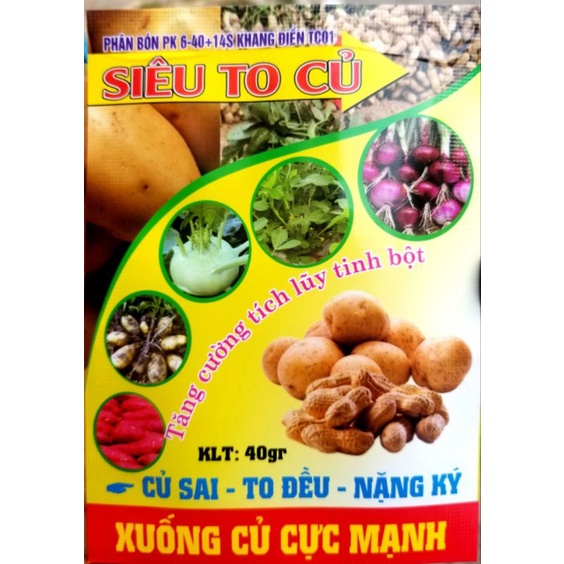 Phân bón Siêu to củ, xuống củ cực mạnh, củ sai, to đều, nặng ký