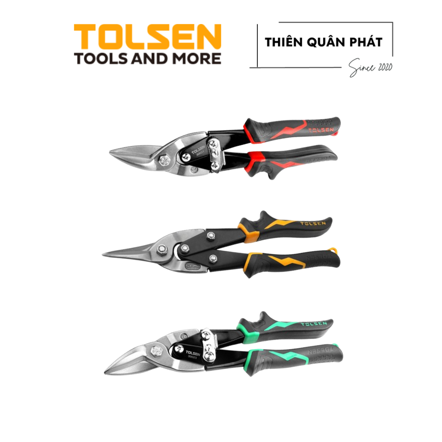 Kéo cắt tôn Tolsen 30021 (Trái), 30022(Thẳng), 30023(Phải) dành cho nhiều kiểu tay cầm, lưỡi sắc