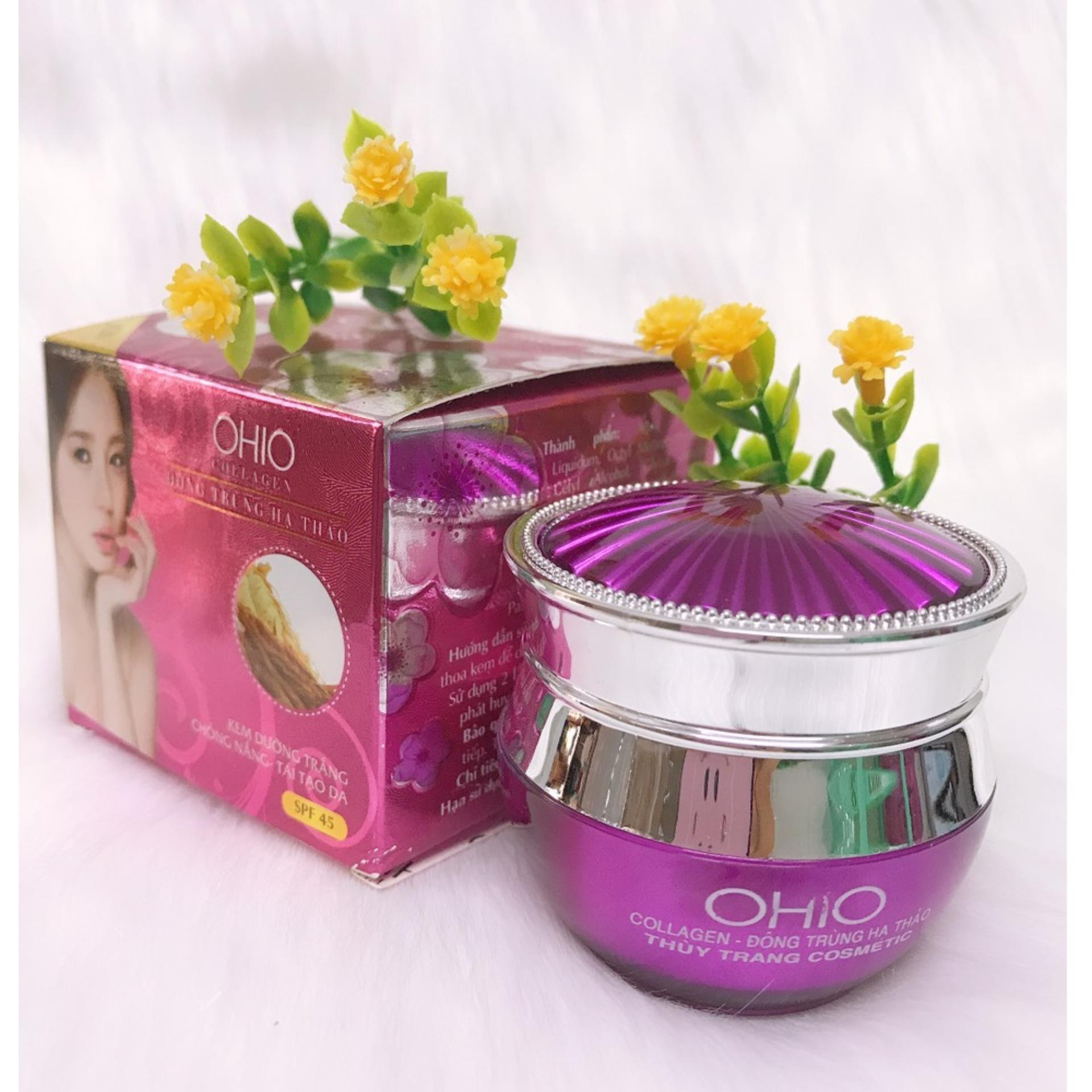 [HCM]Mỹ phẩm OHIO Collagen - Đông Trùng Hạ Thảo - Kem dưỡng trắng chống nắng tái tạo da (20g)