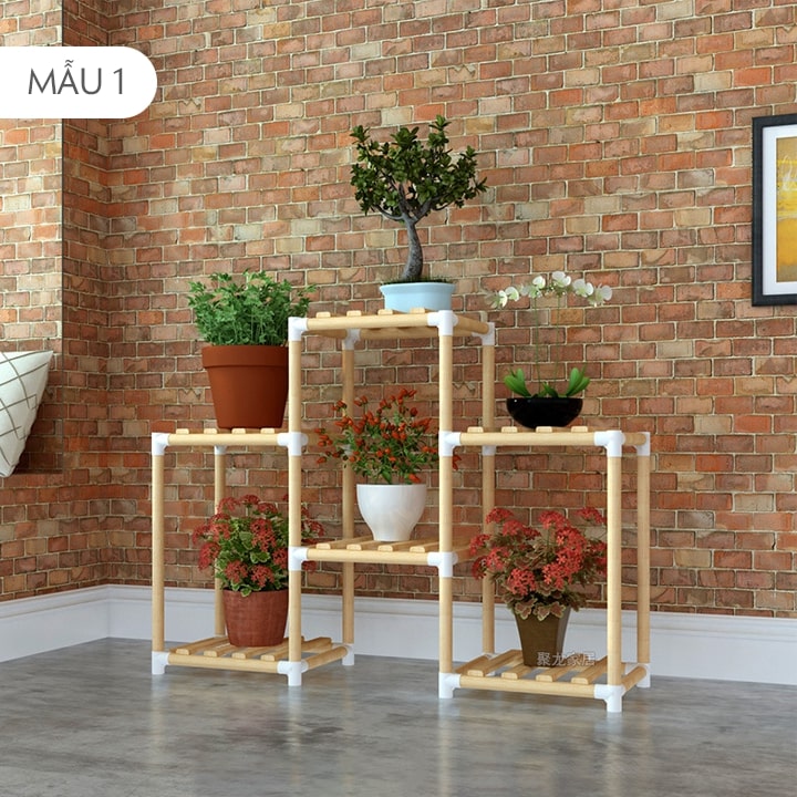Kệ gỗ, giá gỗ để chậu hoa cây cảnh 3 tầng sang trọng, Kệ để chậu hoa cây cảnh bằng gỗ , Kệ gỗ để chậu hoa cây cảnh trong nhà, giá để cây cảnh, Kệ để cây cảnh