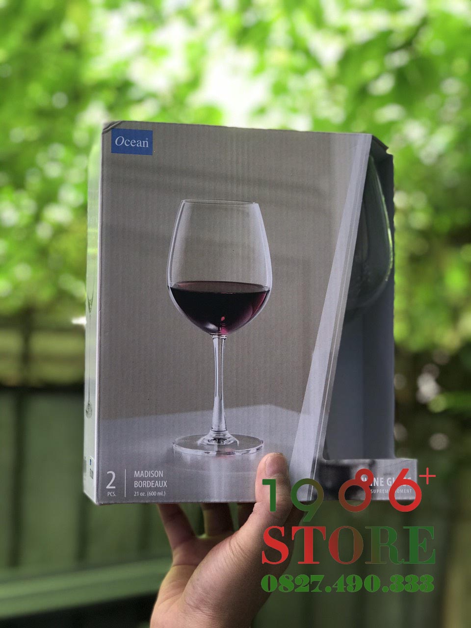 [Chính Hãng Ocean] Bộ Quà Tặng 2 Ly Thủy Tinh Madison Bordeaux - 1015A21 - 600ml