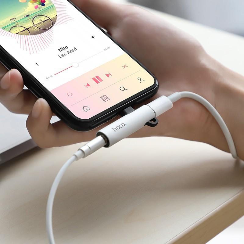 Jack chuyển đổi cho tai nghe + sạc điện thoại 2 cổng lightning cho iphone7/8/plus/x