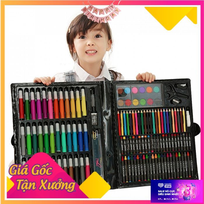 HỘP BÚT CHÌ MÀU ĐA NĂNG 150 CHI TIẾT,CHO BÉ TẬP VẺ,HỌC TẬP,THỎA THÍCH VỚI TẤT CẢ CÁC MÀU, VẺ TRANH MÀU NƯỚC ,BÚT MÀU VẼ - HỘP BÚT CHÌ MÀU CHUYÊN DỤNG CHO BÉ ( MÀU ĐEN ), CHO BÉ THỎA SỨC ĐAM MÊ NGHỆ THUẬT