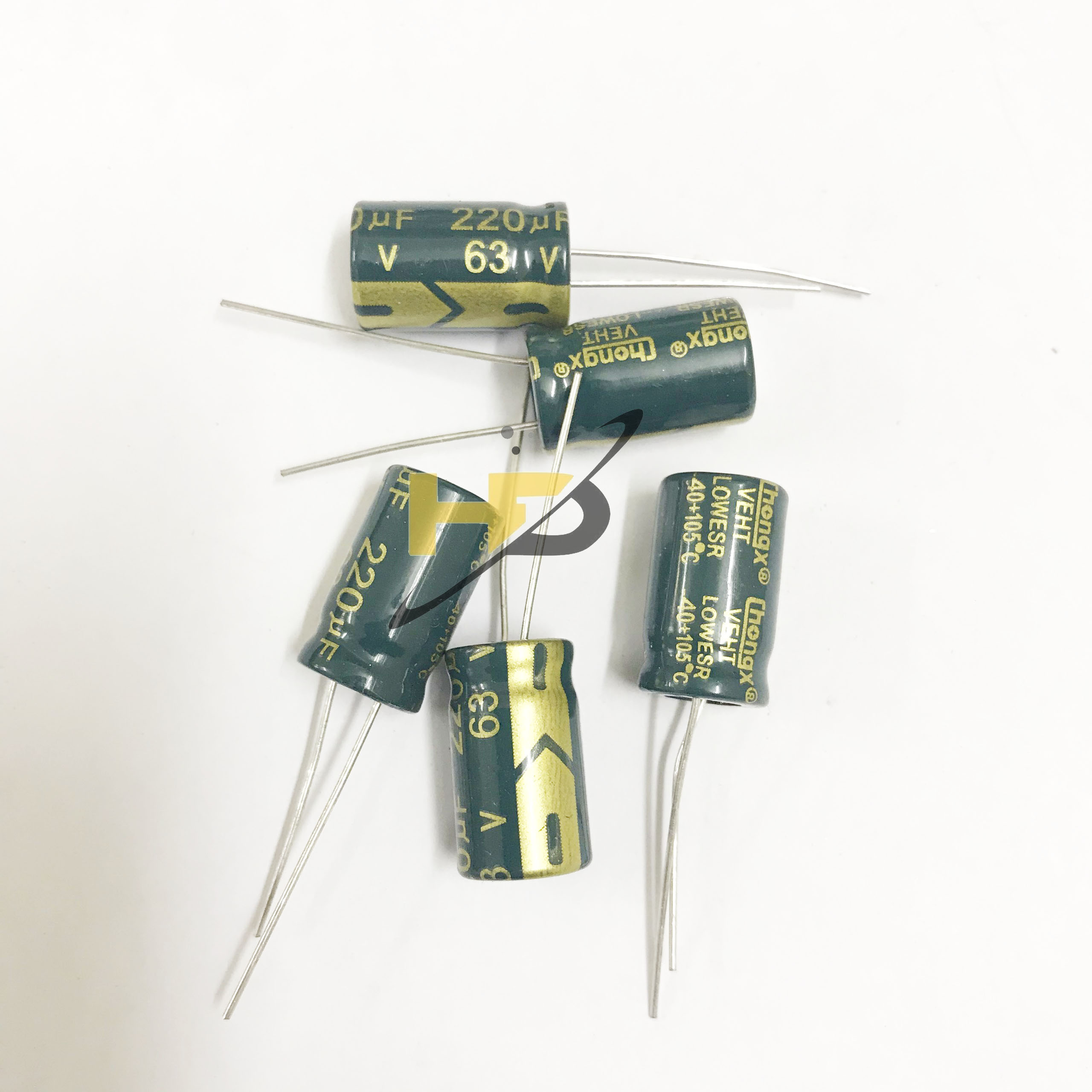 Linh Kiện Điện Tử, Bộ 10 Con Tụ Hóa Tần Số Cao 220UF 63V Mới