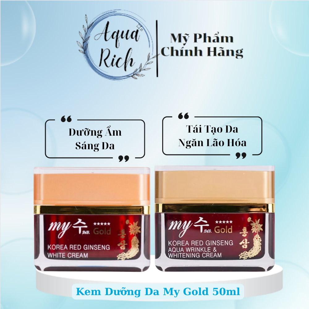 Kem Sâm My Gold Hàn Quốc Mẫu Mới Nhất 50ml [Aqua Wrinkle - White]